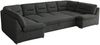 U-förmige Ecksofa, Bigsofa mit schlaffunktion, Wohnlandschaft XXL - MORBIDO U - Dunkelgrau Stoff Bild 5
