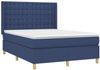 vidaXL Boxspringbett mit Matratze Blau 140x190 cm Stoff 3132311 Bild 3
