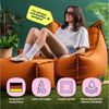 Icon Alto Sitzsack Sessel mit Hocker, Orange, Olefin Stoff für Drinnen und Draußen, Riesen Sitzsack mit Füllung, Bequemer Sessel, Garten, Terrasse, Lounge, Wohnzimmer Bild 3