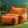 Icon Alto Sitzsack Sessel mit Hocker, Orange, Olefin Stoff für Drinnen und Draußen, Riesen Sitzsack mit Füllung, Bequemer Sessel, Garten, Terrasse, Lounge, Wohnzimmer Bild 2