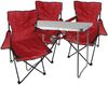 4-teiliges Campingmöbel Set rot XL Tisch 80x60x68cm + Campingstühle Bild 2
