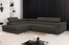 Goldstoff Ecksofa mit Schlaffunktion & Bettkasten - hochwertiges Sofa, Couch mit Schlaffunktion für Wohnzimmer - Schlafsofa - Eckcouch, Eckcouch mit praktischem Bettkasten in grau Bild 1