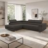 Goldstoff Ecksofa mit Schlaffunktion & Bettkasten - hochwertiges Sofa, Couch mit Schlaffunktion für Wohnzimmer - Schlafsofa - Eckcouch, Eckcouch mit praktischem Bettkasten in grau Bild 2