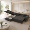 Goldstoff Ecksofa mit Schlaffunktion & Bettkasten - hochwertiges Sofa, Couch mit Schlaffunktion für Wohnzimmer - Schlafsofa - Eckcouch, Eckcouch mit praktischem Bettkasten in grau Bild 4