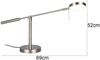 Moderne LED Schreibtischlampe MONZA dimmbar mit Schwenkarm, Silber Höhe 52cm Bild 3