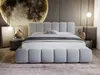 GRAINGOLD Cloud Bett 160x200, Polsterbett mit Bettkasten, Velvet-Stoff, mit Kopfteil, Hellgrau Bild 3