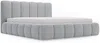 GRAINGOLD Cloud Bett 160x200, Polsterbett mit Bettkasten, Velvet-Stoff, mit Kopfteil, Hellgrau Bild 2