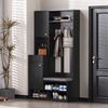 Garderoben-Set mit Sitzbank & Lochwand, Schwarz, 100x35x180 cm Bild 3