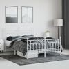 vidaXL Bettgestell mit Kopf- und Fußteil Metall Weiß 140x190 cm 353604 Bild 4