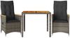 vidaXL 3-tlg. Bistro-Set mit Kissen Grau Poly Rattan 3276843 Bild 2