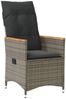 vidaXL 3-tlg. Bistro-Set mit Kissen Grau Poly Rattan 3276843 Bild 3