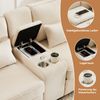 Merax 4-Sitzer-Extra großes Sofa, mit Armlehnentaschen und 4 Kissen, Leinenstoff beige, 88 x 83 x 290 cm Bild 5