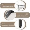 FUROKOY Couchtisch Beistelltisch Sofatisch wohnzimmertisch kaffeetisch 2er set, Runder und quadratischer Tisch,Schwarz,Marmoroptik Bild 4