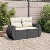 vidaXL Gartensofa mit Kissen 2-Sitzer Schwarz Poly Rattan 366018 Bild 3