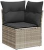 vidaXL 6-tlg. Garten-Sofagarnitur mit Kissen Hellgrau Poly Rattan 3326643 Bild 4