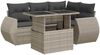 vidaXL 6-tlg. Garten-Sofagarnitur mit Kissen Hellgrau Poly Rattan 3326643 Bild 2