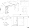 Raumhirsch Furniture Schreibtisch Computertisch, Bürotisch, Lerntisch, Arbeitstisch (Maße 120 x 55 x 76,5 (H) cm, 5 Schubladen), Viel Stauraum, Rollenführungen Bild 3