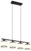 LED Balkenpendelleuchte 4-flammig mit Stoffschirmen Schwarz/Weiß, Breite 75cm Bild 4