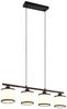 LED Balkenpendelleuchte 4-flammig mit Stoffschirmen Schwarz/Weiß, Breite 75cm Bild 5