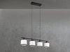 LED Balkenpendelleuchte 4-flammig mit Stoffschirmen Schwarz/Weiß, Breite 75cm Bild 2