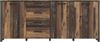 Sideboard CLIF 3 Türen 4 Schubladen Optik: Old Wood Vintage von Forte Bild 2