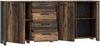 Sideboard CLIF 3 Türen 4 Schubladen Optik: Old Wood Vintage von Forte Bild 5