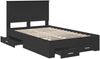 vidaXL Bettrahmen mit Kopfteil Schwarz 135 x 190 cm Holzwerkstoff 3409659 Bild 5