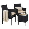 Balkonmöbel, Gartenmöbel-Set aus PE-Polyrattan, Tisch und 2 Stühle, Schwarz-Taupe Bild 2