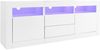 TV-Schrank 160x35x60 cm, Hochglanz Weiß, LED-App-steuerbar, 3 offene Fächer & 2 Schubladen Bild 5