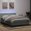 vidaXL Boxspringbett mit Matratze & LED Hellgrau 160x210 cm Samt 3316695 Bild 4