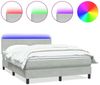 vidaXL Boxspringbett mit Matratze & LED Hellgrau 160x210 cm Samt 3316695 Bild 2