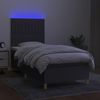 vidaXL Boxspringbett mit Matratze & LED Dunkelgrau 100x200 cm Stoff 3135574 Bild 4