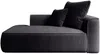 Vente-unique - PINETA Chaise longue Samt Schwarz - B 115 cm x H 67 cm x L 180 cm Bild 3