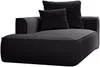 Vente-unique - PINETA Chaise longue Samt Schwarz - B 115 cm x H 67 cm x L 180 cm Bild 5