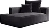 Vente-unique - PINETA Chaise longue Samt Schwarz - B 115 cm x H 67 cm x L 180 cm Bild 4