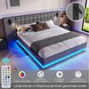 Flieks Polsterbett, Doppelbett 180x200cm mit breitem Kopfteil, LED-Leiste, Leselampe, USB Bild 4