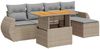 vidaXL 6-tlg. Garten-Sofagarnitur mit Kissen Beige Poly Rattan 3327251 Bild 2