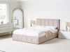 Bett mit Stauraum QUIBERON Stoff Beige 160 x 200 cm Bild 3