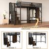 Bett 90x200 cm als Hochbett mit integriertem Kleiderschrank und Aufbewahrungsleiter, schwarz Bild 5