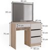 Schminktisch Sherry Sonoma 90 cm mit LED-Spiegel Vicco Bild 3