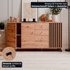 KHG Kommode 3-türig inkl. 4 Schubladen Scandi, Sideboard aus Holzwerkstoff Eiche foliert für Wohnzimmer und Esszimmer, 160 x 85 x 40 cm (B/H/T) Bild 5