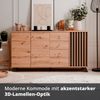 KHG Kommode 3-türig inkl. 4 Schubladen Scandi, Sideboard aus Holzwerkstoff Eiche foliert für Wohnzimmer und Esszimmer, 160 x 85 x 40 cm (B/H/T) Bild 3