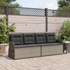 vidaXL Gartenbank Verstellbar mit Kissen Grau Poly Rattan 368939 Bild 3