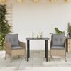 vidaXL 3-tlg. Garten-Essgruppe mit Kissen Beige Poly Rattan 3211983 Bild 1