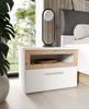 Nachtkommode >MAYACUS< 2er Set, 1 Schublade, 1 Fach, weiß, Eiche Dekor - 52x40,8x41,3cm BxHxT Bild 2