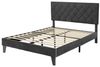 COSTWAY Polsterbett Doppelbett, mit Lattenrost & Kopfteil, 140 x 200 cm, ohne Matratze Bild 4