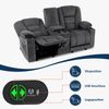 M MCombo Elektrisch 2 Sitzer Sofa mit Schlaffunktion, 2er Relaxsofa mit Taste 150° Verstellbar, Kinosessel mit Liegefunktion, Konsole & USB & Getränkehalter, 7009 (Grau) Bild 4