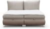 Boxspringbett Schlafzimmerbett VALENTIN 140x200cm Stoff Neve-Vega Hellbraun-Dunkelbeige Bild 2