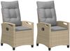 vidaXL Gartenstuhl 2 pcs Beige und Hellgrau 56 x 60 x 112 cm 42026833 Bild 2