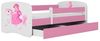 Kocot Kids 'Prinzessin auf dem Pony' Kinderbett 80x160 cm Rosa, mit Rausfallschutz, Matratze, Schublade und Lattenrost Bild 4